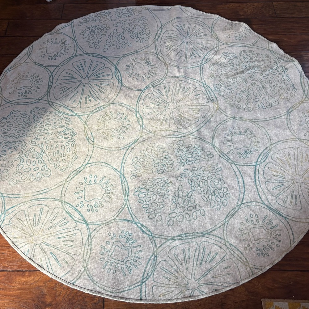 Ruggable 6’ Round “Fruit Punch” Washable Rug with Pad
